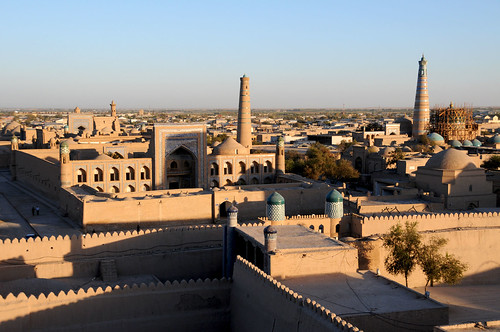 Khiva skyline from ancient walls / Uzbekistan