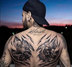 Neymar Back Tattoo