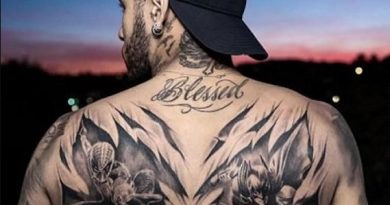 Neymar Back Tattoo