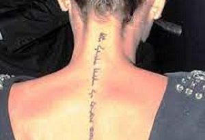 Victoria Beckham Spine Tattoo