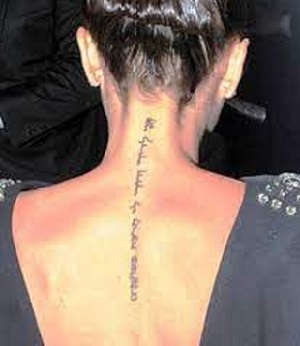 Victoria Beckham Spine Tattoo